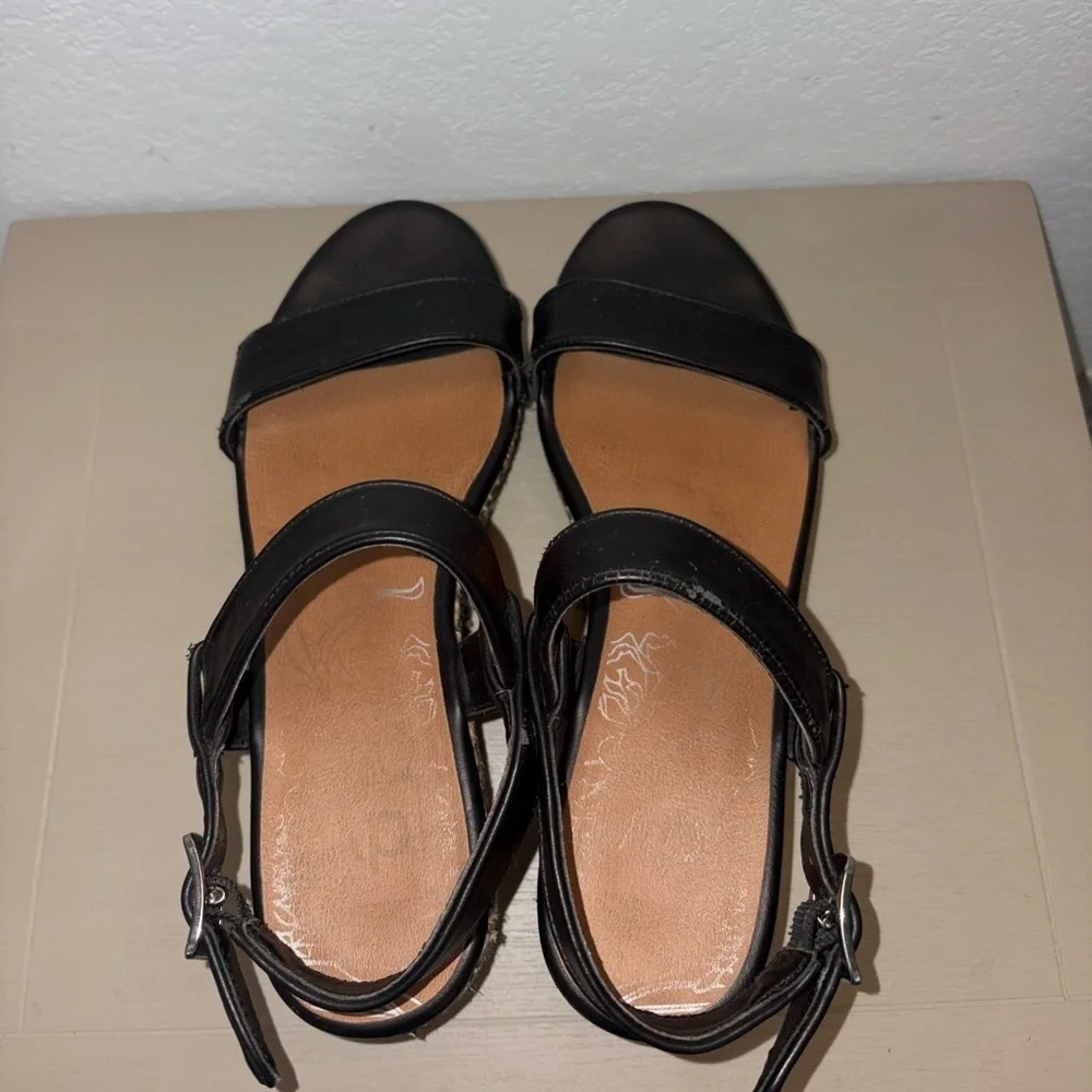DV Dolce Vita Woven Tribal Raffia Black Platform Wedge Sandal